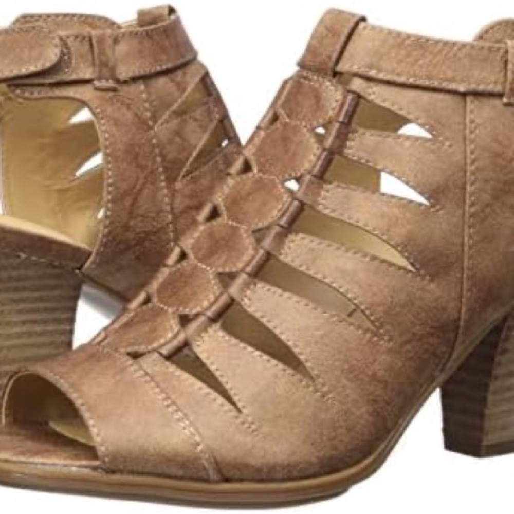 Naturalizer Talan Brown Strappy Heels
